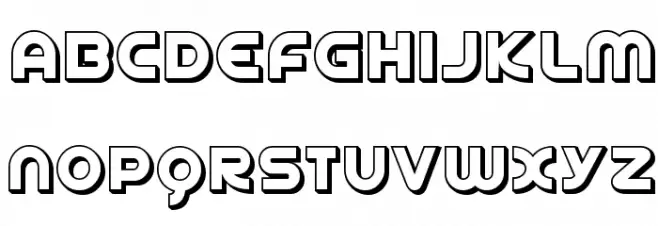 Spin Cycle 3D Schriftart Groß