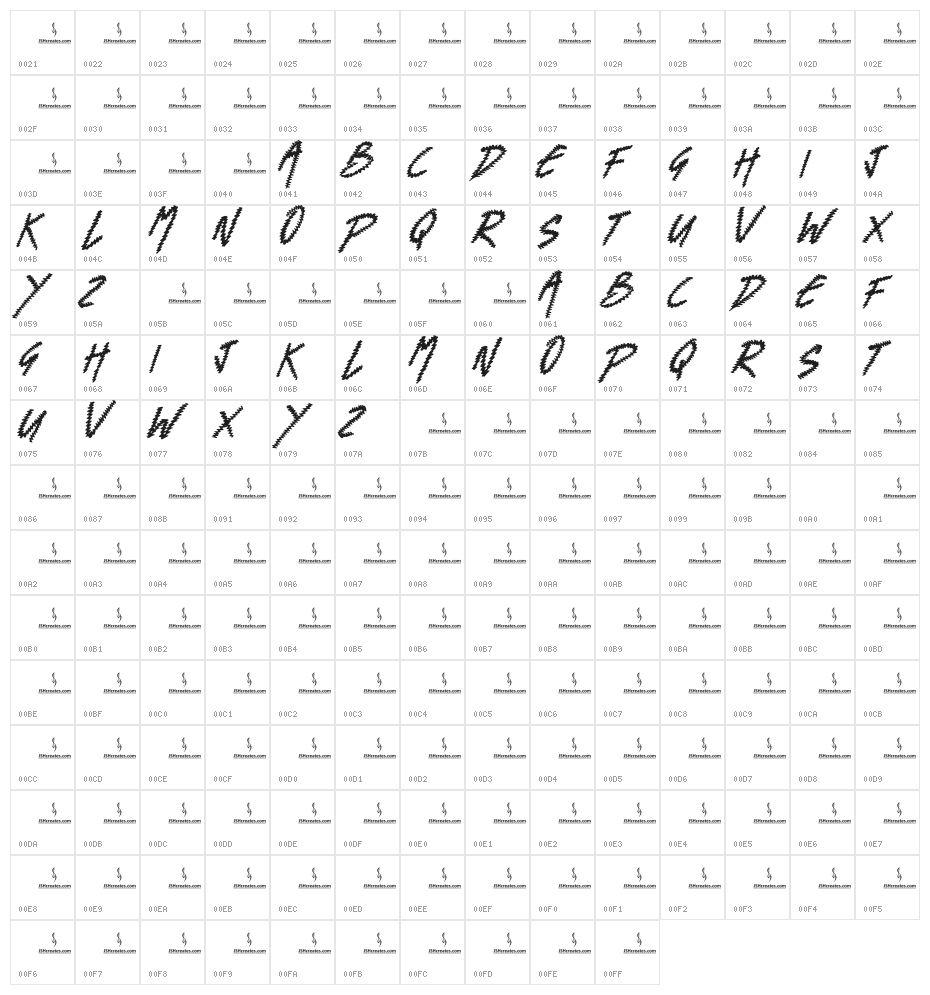 Spiral Bound Character Map