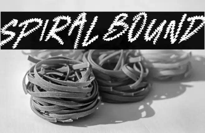 Spiral Bound Font examples