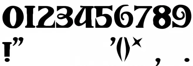 Spiral Initials フォント その他の文字