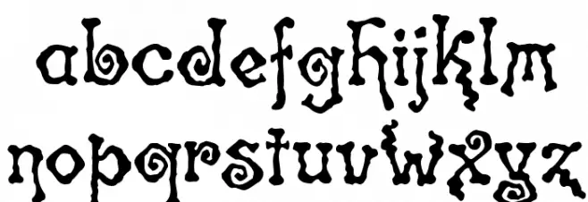 Spiral ST Schriftart Kleinbuchstaben