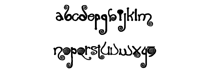 Spiraling Font LOWERCASE