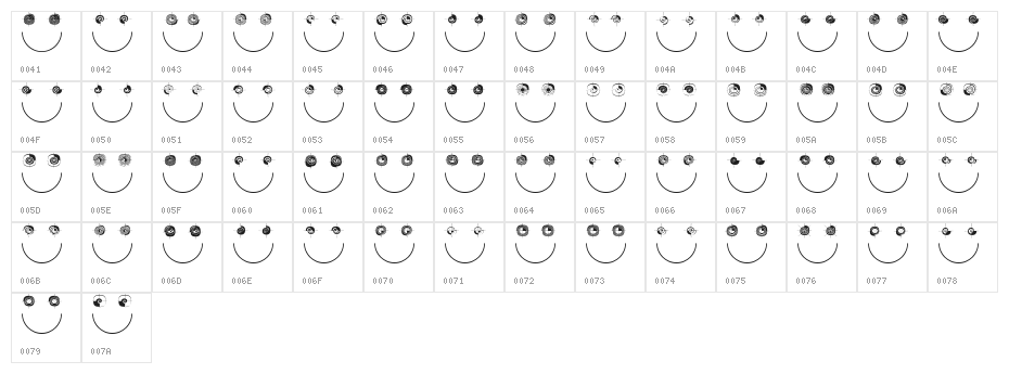 SpiralusFaces Character Map