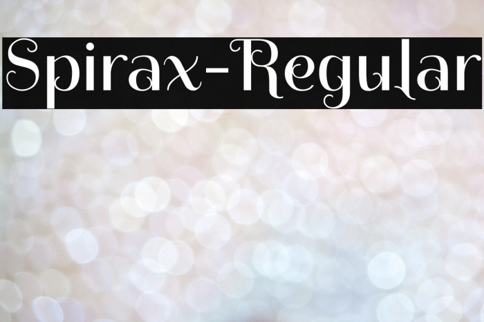 Spirax-Regular फ़ॉन्ट examples