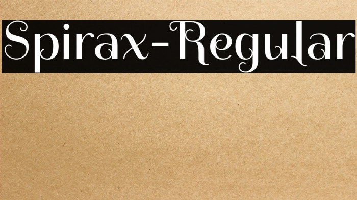 Spirax-Regular फ़ॉन्ट examples
