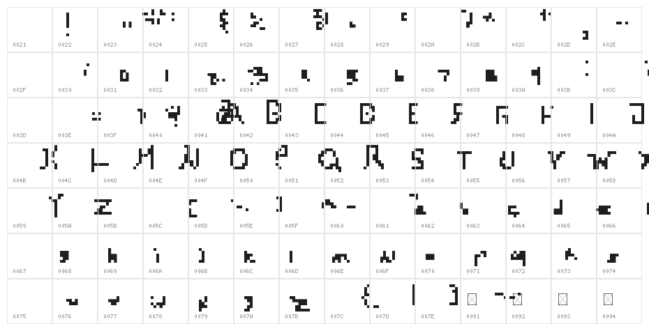 Spirit Regular Character Map