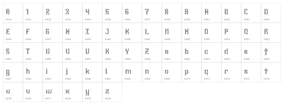 Spirited Away Regular Character Map