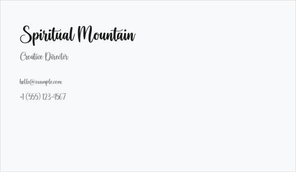 Spiritual Mountain Business Card