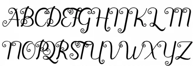 Spirly Schriftart Groß