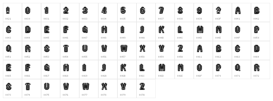 Spit Regular Character Map