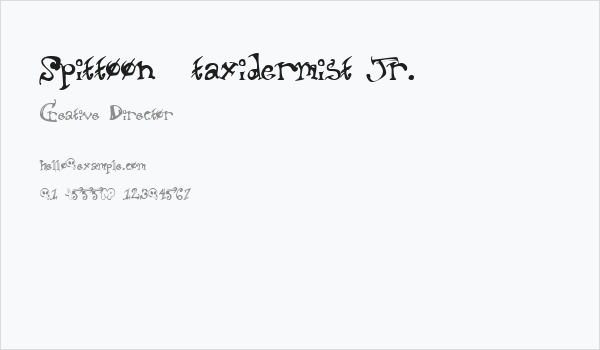 Spittoon  taxidermist jr. Business Card