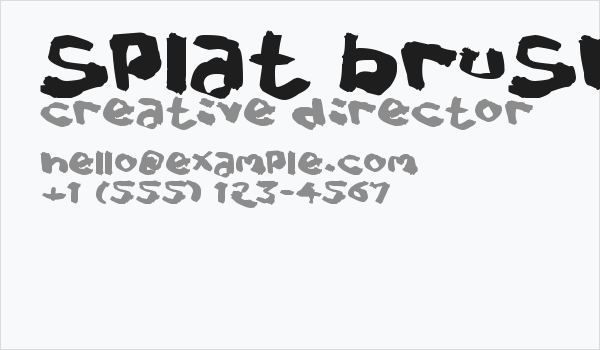 Splat Brush Business Card