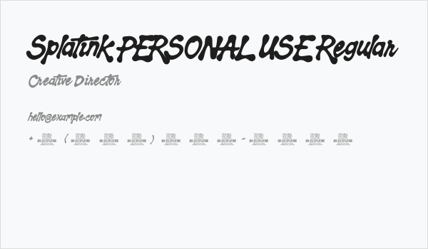 Splatink PERSONAL USE Regular Business Card