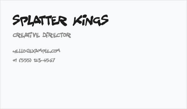 Splatter Kings Business Card