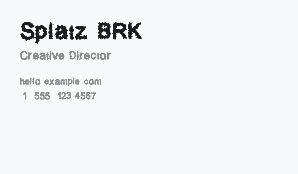 Splatz BRK Business Card