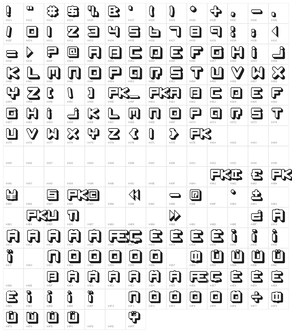 Spleen Machine Az Character Map