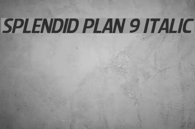 Splendid Plan 9 Italic フォント examples