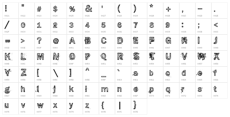 Splinter2 Character Map