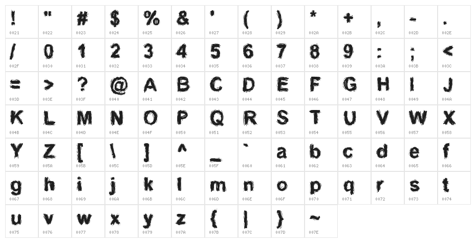 SplinterWood Character Map