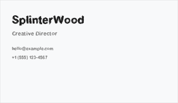 SplinterWood Business Card