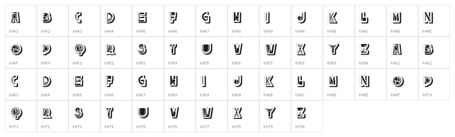 Split Filled Regular Character Map