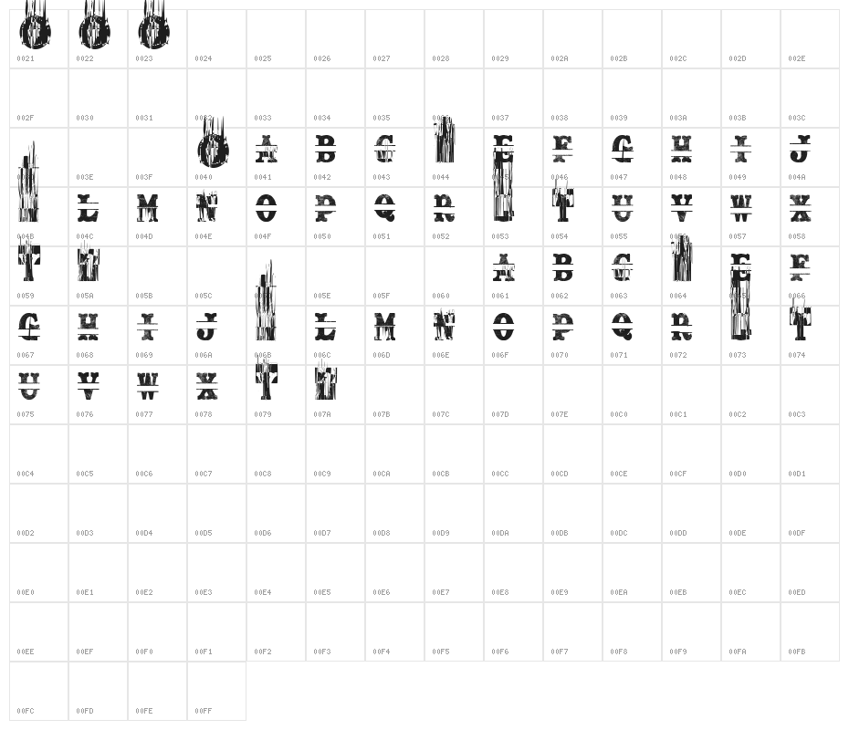 Split Letras Character Map