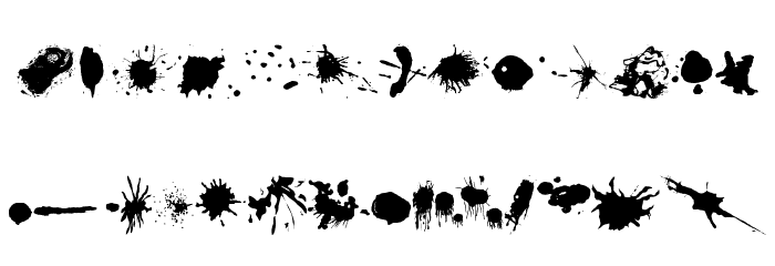 Split splat splodge Font LOWERCASE