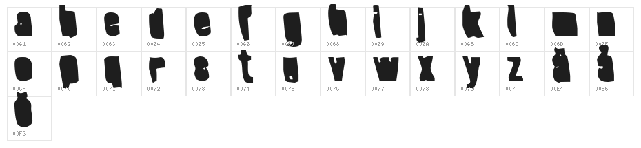 Splump Black Character Map