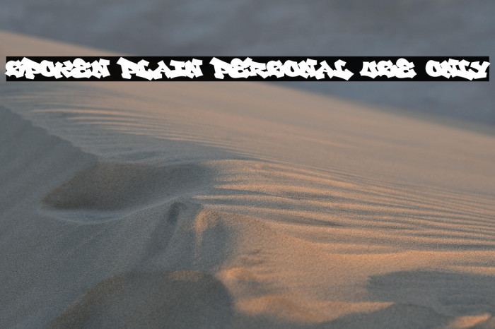 Spoken Plain PERSONAL USE ONLY Example 3