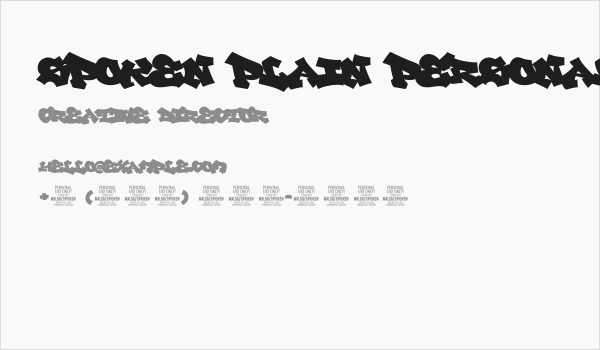 Spoken Plain PERSONAL USE ONLY Business Card