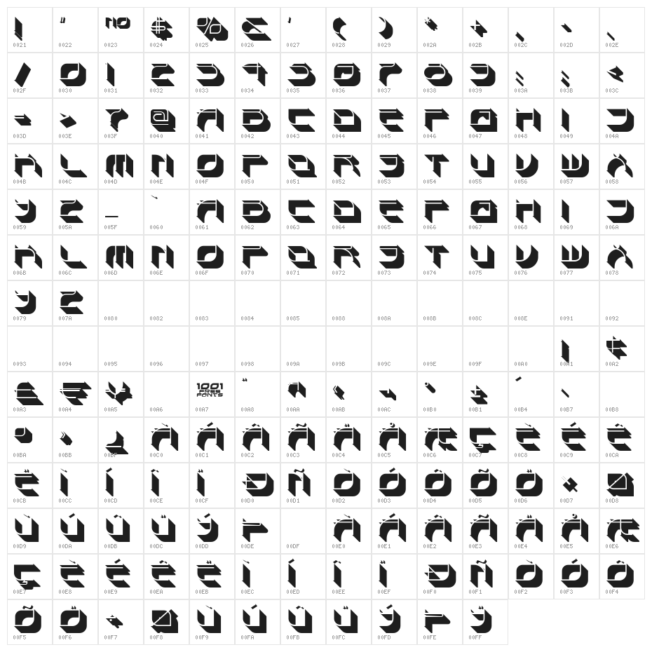 Spondulix NF Character Map