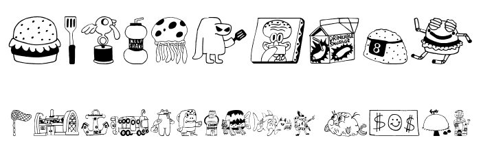 SpongeBoB Painting Font OTHER CHARS
