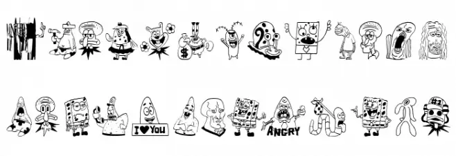 SpongeBoB Painting Fuentes MAYÚSCULAS