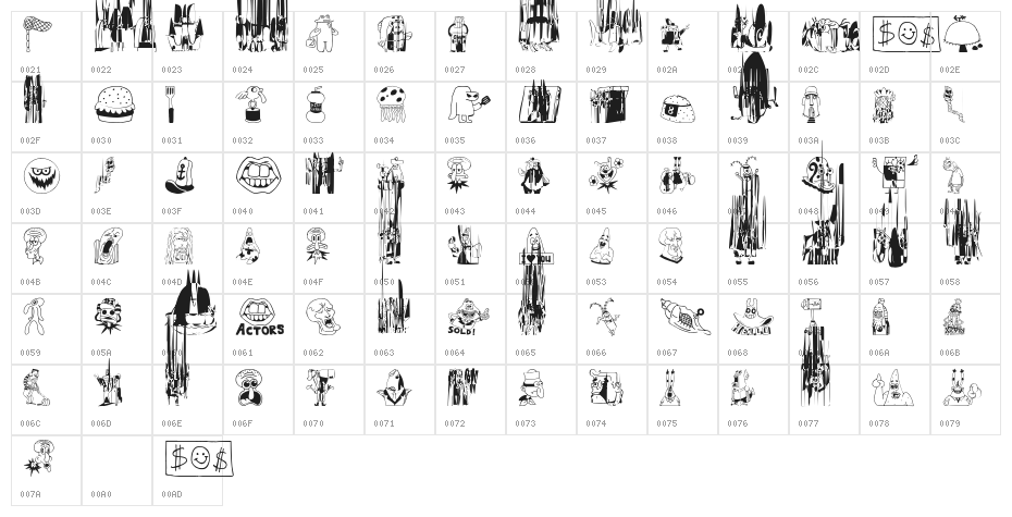 SpongeBoB Painting Character Map