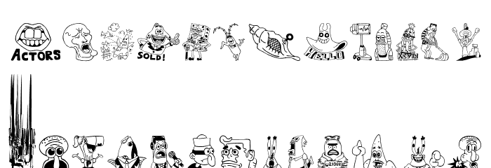 SpongeBoB Painting Font LOWERCASE
