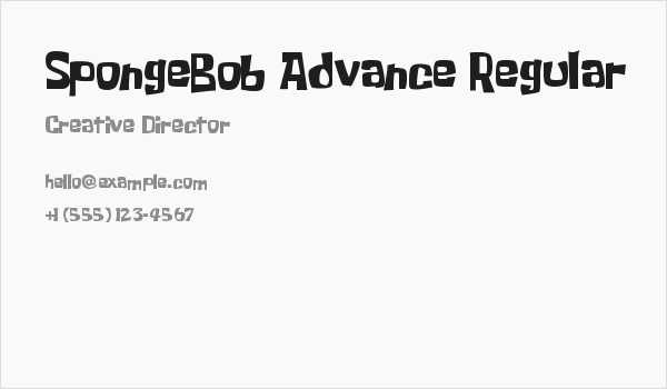 SpongeBob Advance Regular Business Card