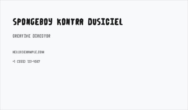 Spongeboy kontra Dusiciel Business Card