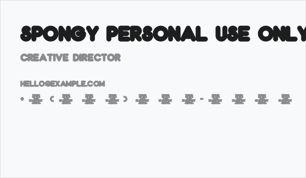 Spongy PERSONAL USE ONLY Bold Business Card