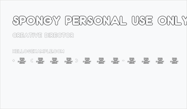 Spongy PERSONAL USE ONLY Outline Business Card