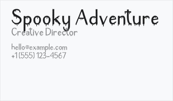 Spooky Adventure Business Card