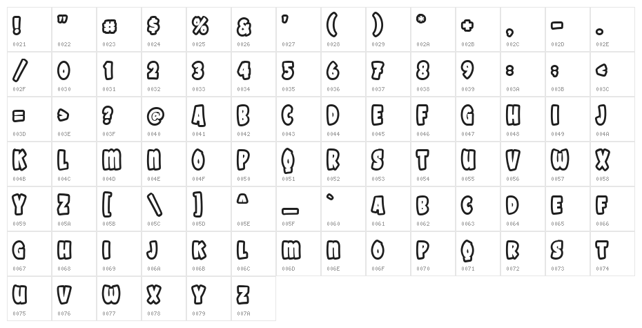 Spooky Cartoon Outline Character Map
