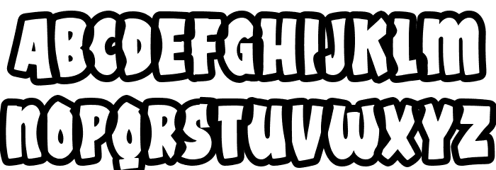 Spooky Cartoon Outline Font LOWERCASE