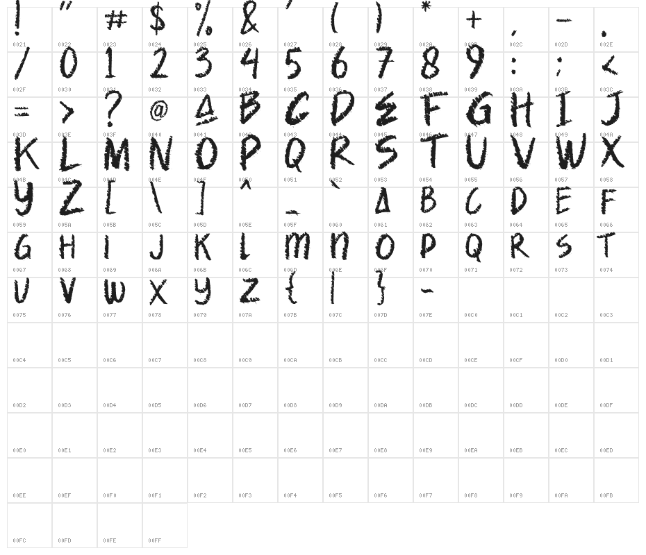 Spooky Crack Character Map