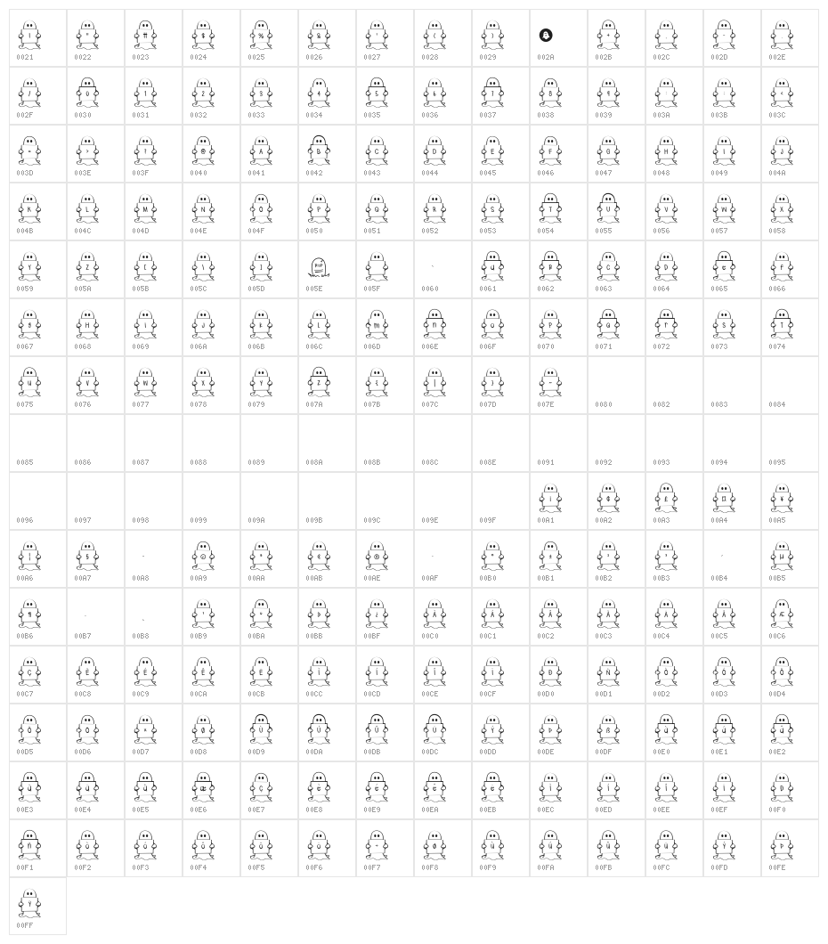 Spooky*Ghost*Letters Character Map