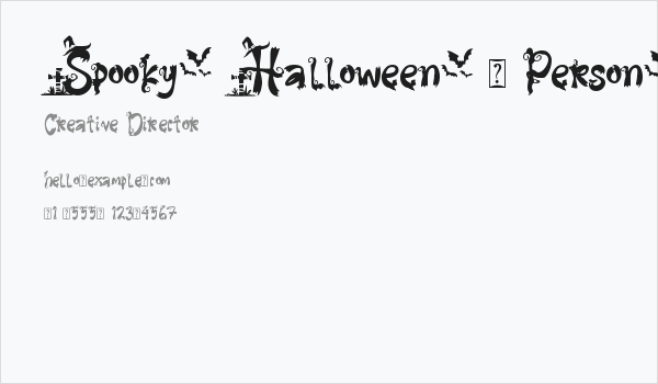 Spooky Halloween - Personal Use Business Card