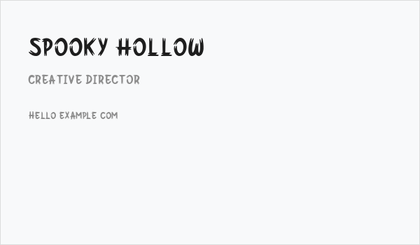 Spooky Hollow Business Card