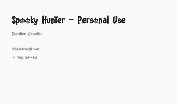 Spooky Hunter - Personal Use Business Card