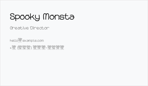 Spooky Monsta Business Card