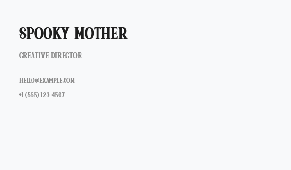 Spooky Mother Business Card