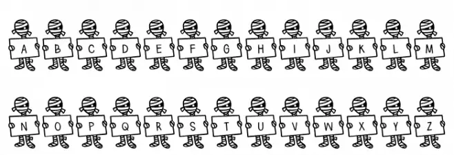 Spooky*Mummy*Letters Шрифта ВЕРХНИЙ